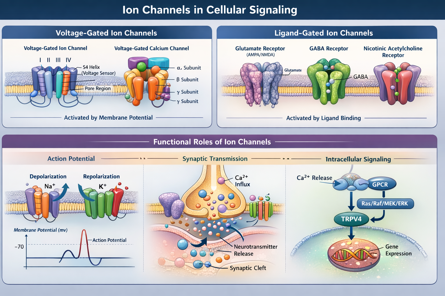 Ion channels in cellular signaling