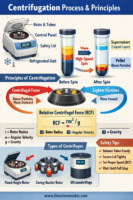 Illustration showing centrifuge separating pellet and supernatant layers